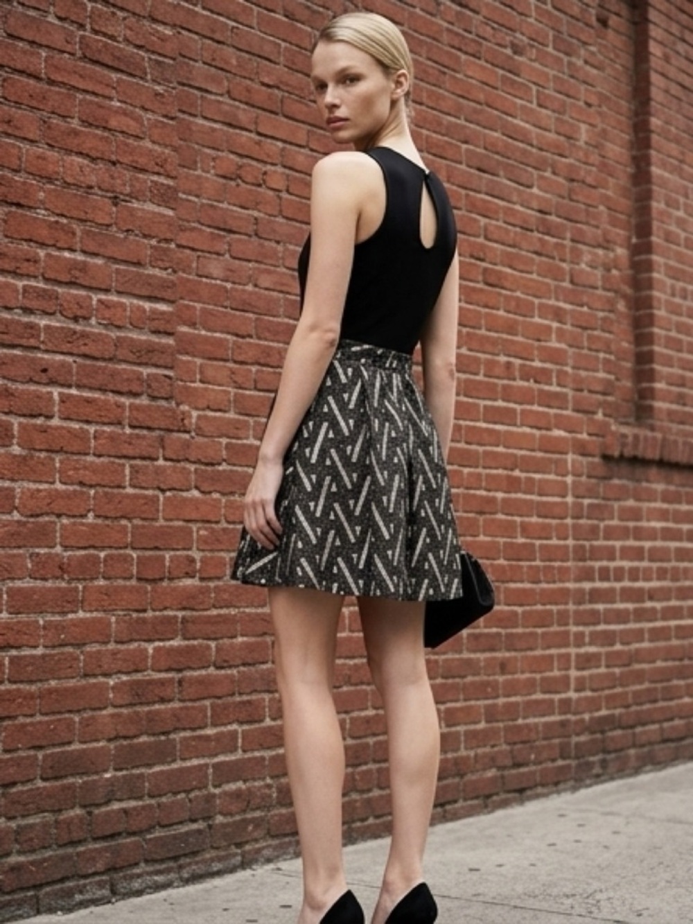 Xhilaration Black Sleeveless Dress with Keyhole Back